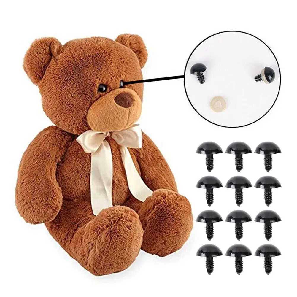 20Pcs 6-20mm Acrylic Black Plastic Eye Beads Nose For Toy Animal Eye Doll DIY Panda Teddy Bear Dolls Kids Toys Craft Decoration Accessories
