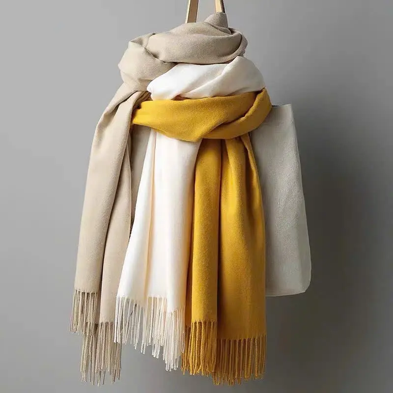 Khăn Cashmere Màu Trơn Cho Mùa Thu Đông, Quàng Cổ Nam Nữ - Cotton khăn choàng khăn  quàng Len Women khăn  kyo khan  muadong khan  quang khan  len