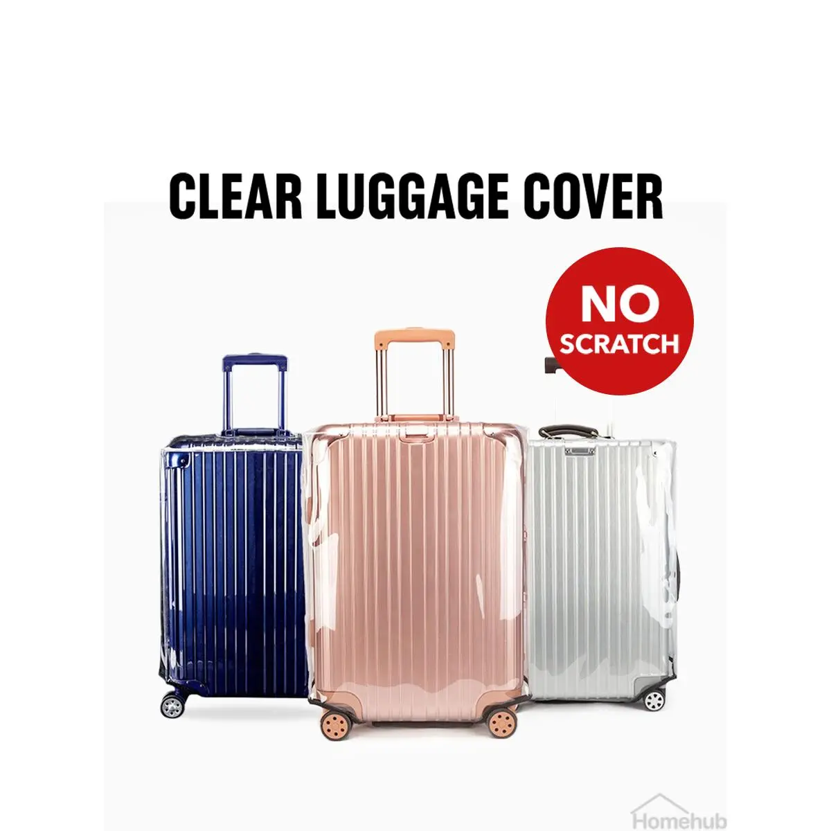 Homehub Luggage Cover Protector Suitcase Travel Bag Waterproof For 32 30 29 28 26 24 22 20 Inch Transparent