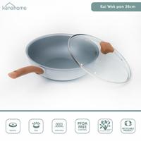 Gambar Kanahome - Kai Wok Pan / Wajan Marble Induksi Anti Lengket 26cm with Lid dari Kanahome-id Kab. Bandung 3 Tokopedia