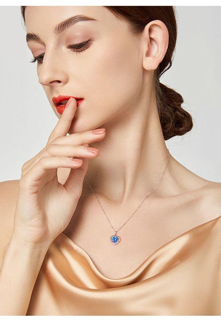 Product Introduction of S925 Sterling Silver Heart of the Ocean Necklace 9