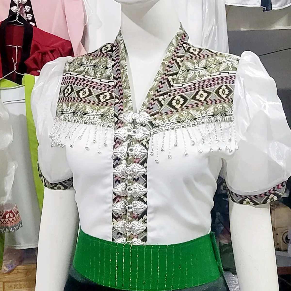 Áo cóm truyền thống dân tộc thái Nữ Dress Women Voi Tim