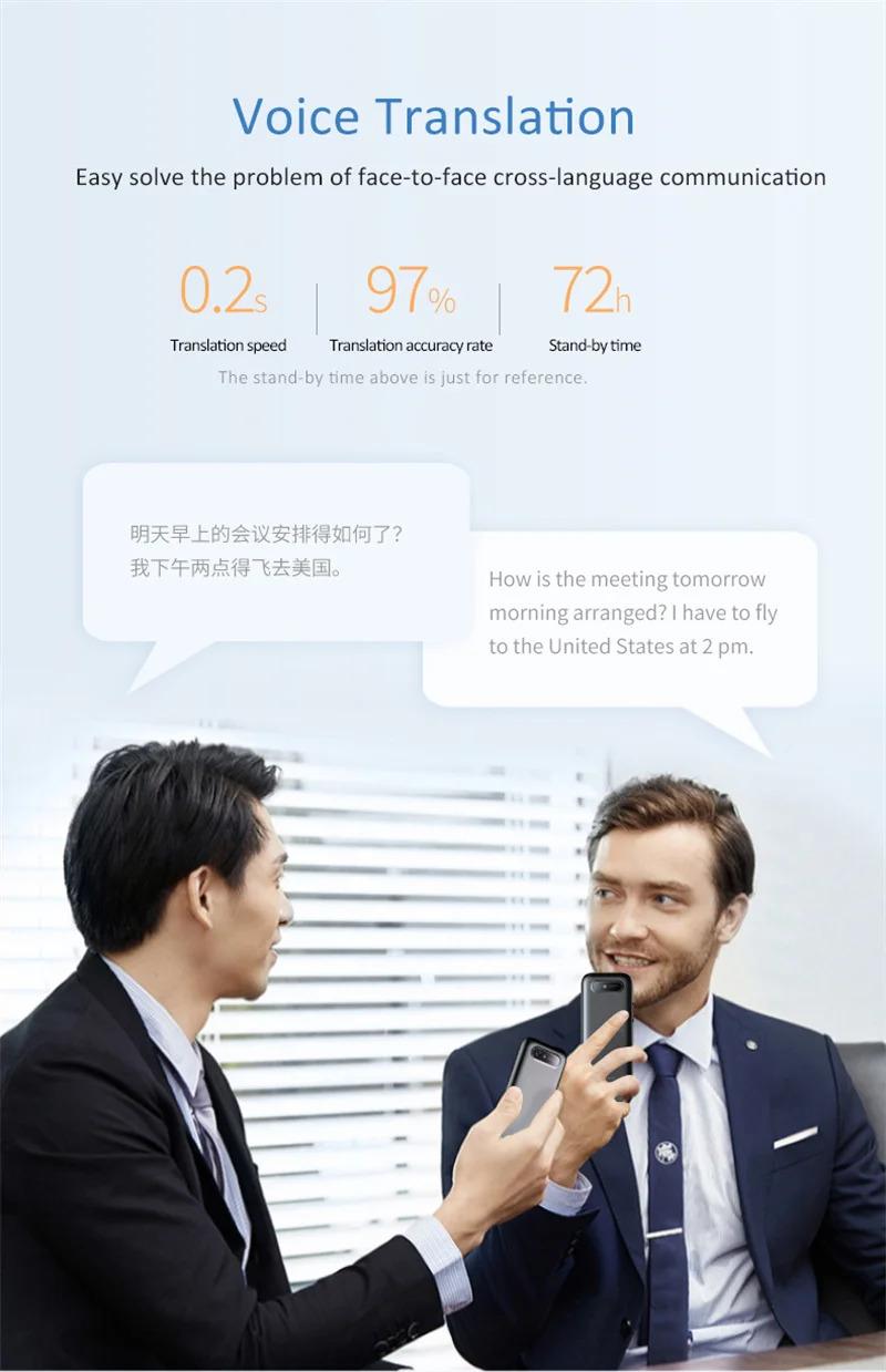 Product Introduction of Portable Intelligent Voice Translator, Interactive Real-Speech, Offline Translation Machine, Business Travel, T11, 134 Languages 25