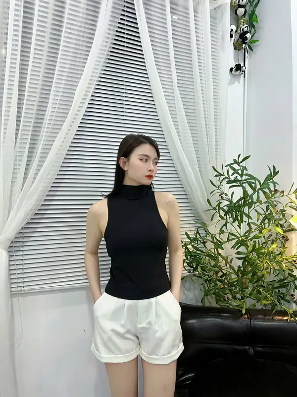 Áo croptop ba lỗ nữ A02 Thun Cotton co giãn thoải mái 1