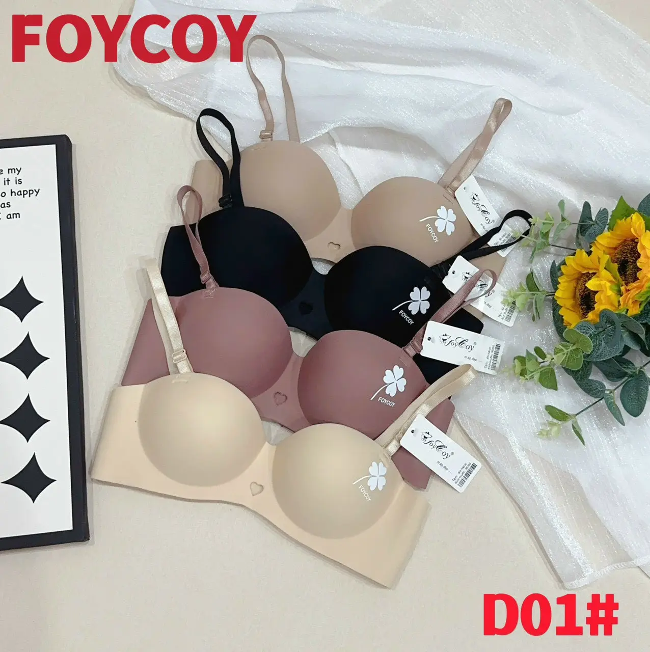 COMBO 3Áo su cao cấp,  thiết kế tinh xảo hoa 4 cánh [CÓ size 40] .....#D01 Bra