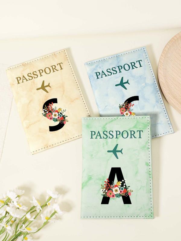 Letter Pattern Passport Case, Lightweight & Portable Passport Holder, Multi-functional Passport Case for Men & Women, Travel Accessories 7