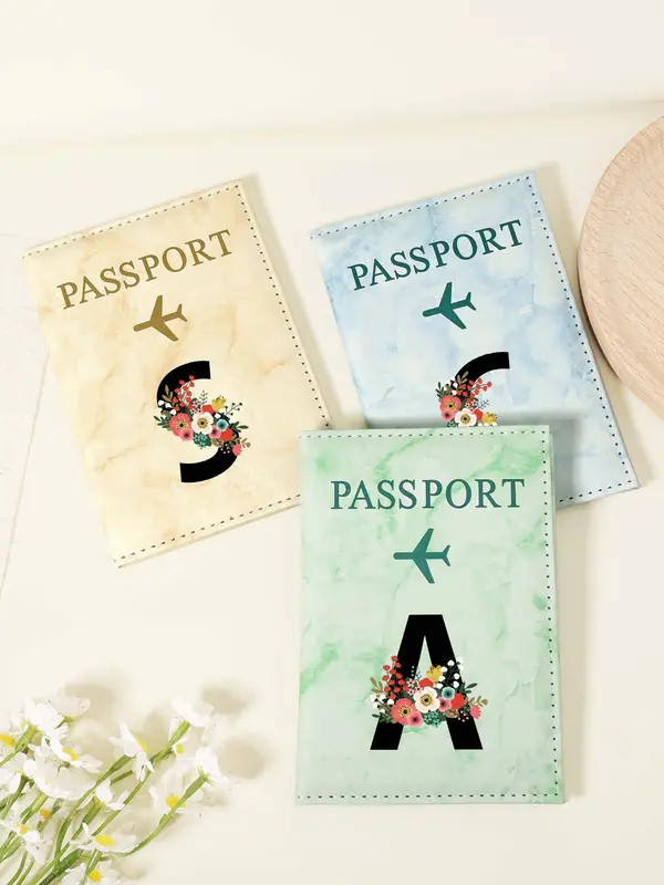 Letter Pattern Passport Case, Lightweight & Portable Passport Holder, Multi-functional Passport Case for Men & Women, Travel Accessories 7
