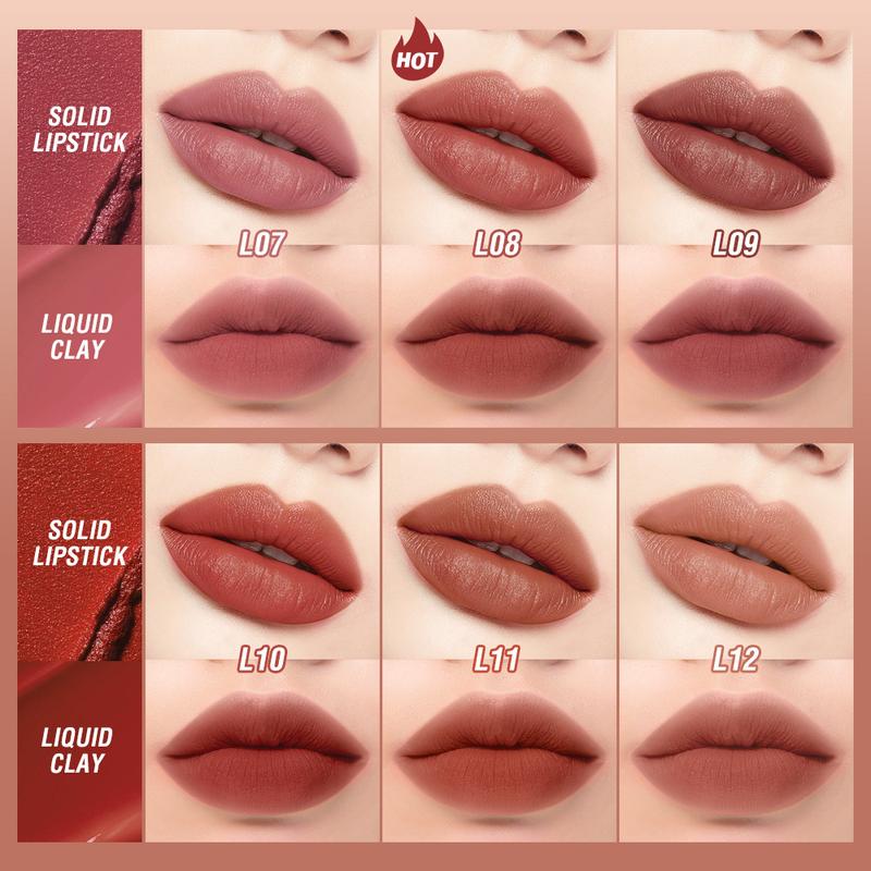 【COD】O.TW O.O 2-in-1 Soft Mist Double Sided Lip Mud Lipstick Waterproof Non Stick Cup Non Graduated Cup Velvet Mist Lipstick 3