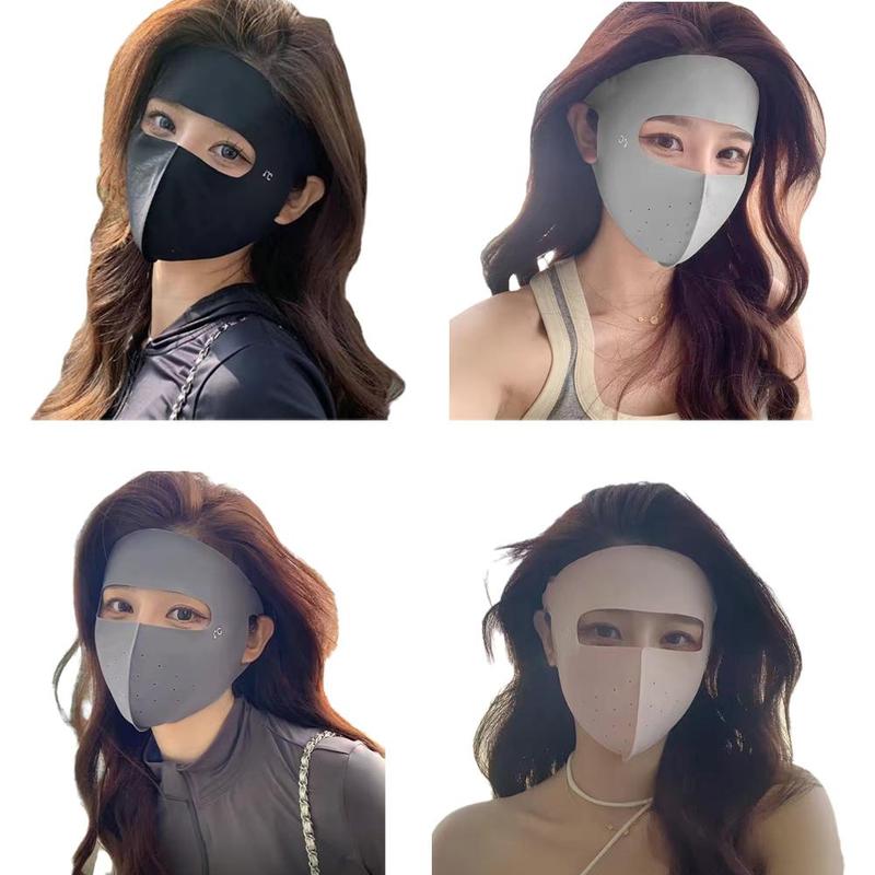 Product Introduction of 1pc Summer Ice Silk Sunscreen Mask Full Face Sun Protection Mask Forehead Facial Gini Thin Section Breathable Anti Ultraviolet Mask 14