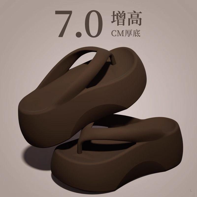 Dép Xỏ Ngón Tăng Chiều Cao, Dành Cho Nữ, Đế Dày, 7.0 cm, Dép Đi Biển Ngoài Trời Mùa Hè Mới, Không Trơn Trượt, Dép Đi Trong Nhà Người Nổi Tiếng Trên Internet, Đệm Mềm, Thoải Mái Và Hợp Xu hướng, Dép Nam, Bán Chạy Tại Cửa Hàng, Dép Đi Trong Nhà dep  xixitia 1