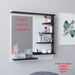 RAK KOSMETIK RAK MAKEUP GANTUNG MEJA RIAS MINIMALIS 017 ( FREE KACA CERMIN )