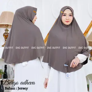 Jilbab Khimar Jumbo Latifa Jersey/ Hijab Ped Antem / Bergo Instan Syari'i  /Urwah Al Bariki