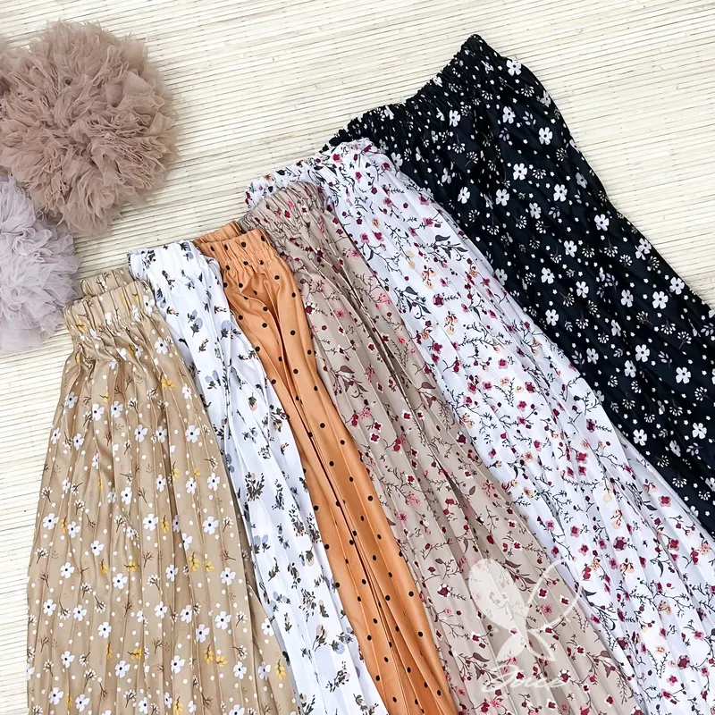 JACE ROK PLISKET MOTIF Rok Motif Rok Bunga Mayung Hyget Jumbo Bunga Setrip Polkadot Karet Panjang Variasi 0