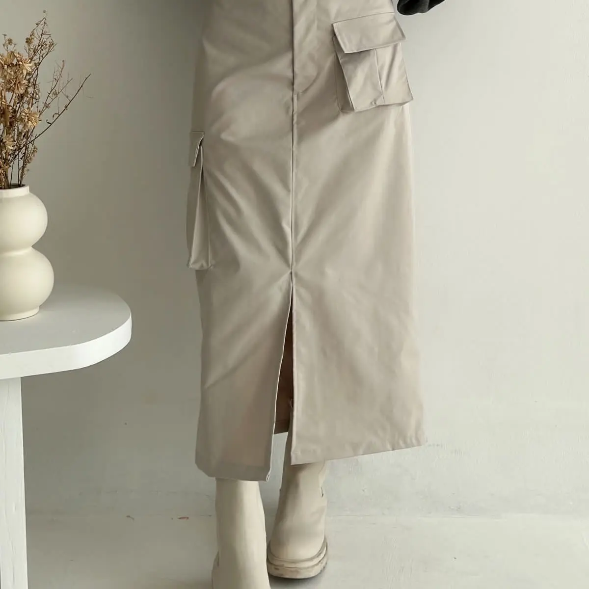 Maddie Cargo Skirt - Rok Kargo Midi skirt Korean Style Cantik Waist Casual Wanita stretchy Panjang