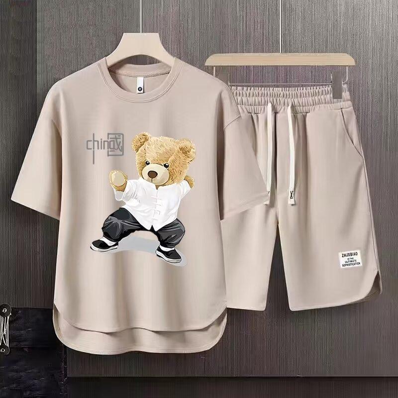 Product Introduction of Sportswear Suit Men's Summer Short-Sleeved T-shirt Basketball Jersey Casual Shorts Two-Piece Korean Style Trendy 2025 12