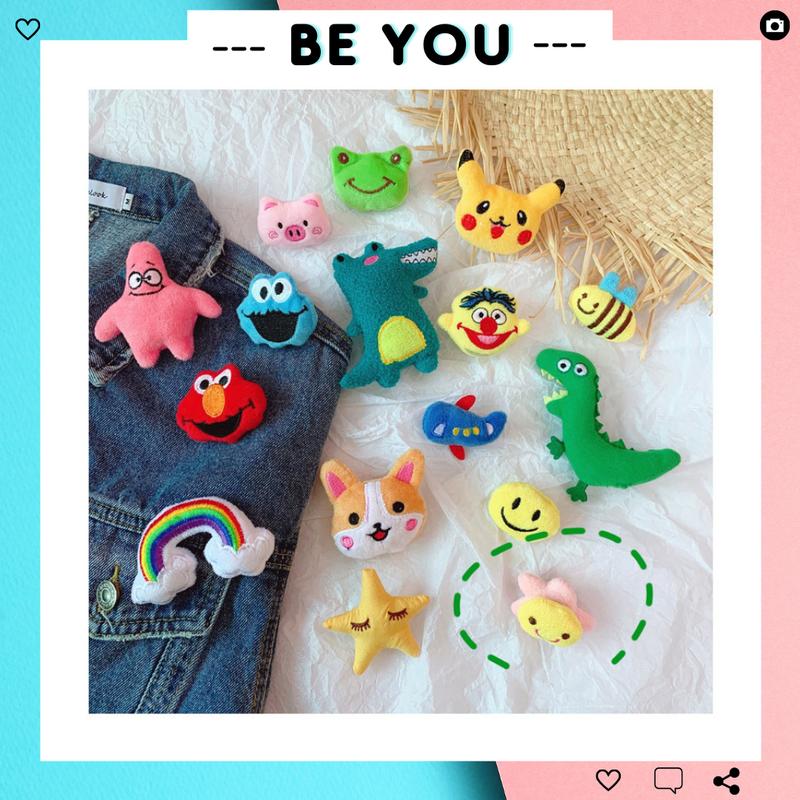 Huy Hiệu - Ghim Cài Áo, Cài Túi Hình Thú Bông Phong Cách Hàn Quốc / Trâm Cài Áo Hình Gấu Bông Dễ Thương