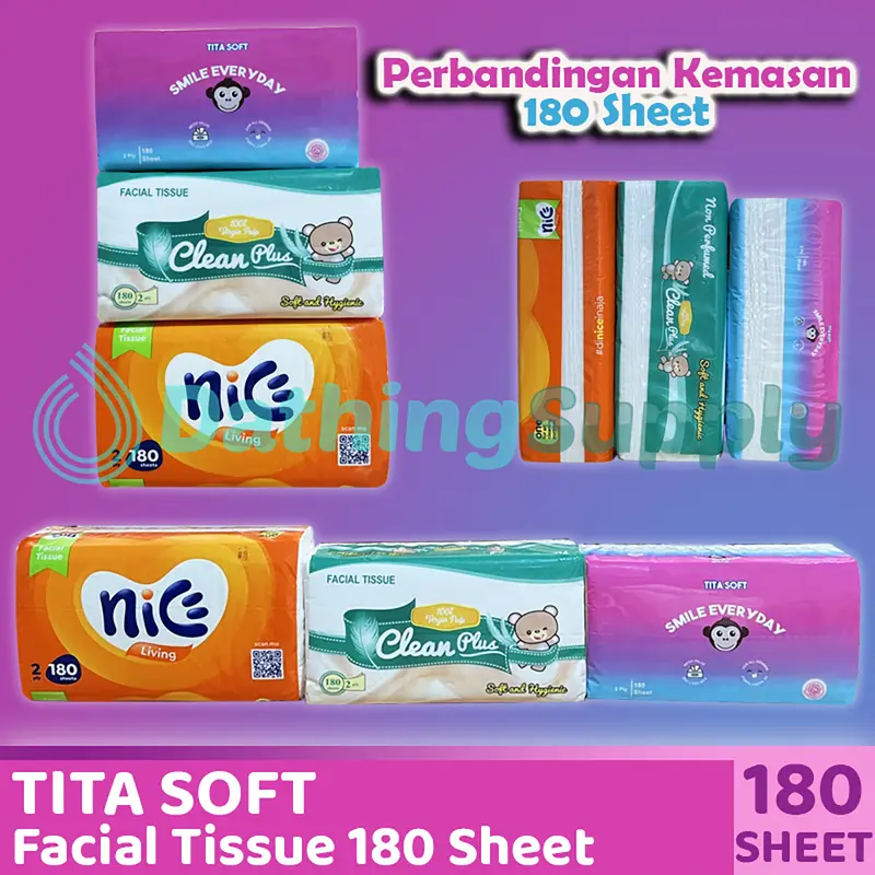 ( 10 PCS ) Tissue Tita Soft Facial Up To 360 Helai 2 ply / Tisu Wajah Halus Lembut Pembersih Muka 7