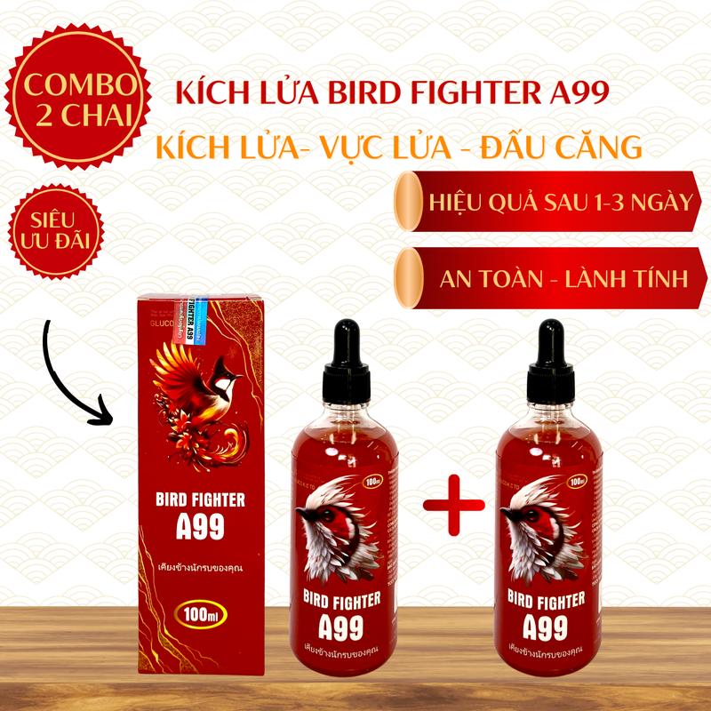 Combo 2  lọ BirdFighter A99 - Giúp các loại chim cảnh lười hót, ít hót vực lửa trở lại, hót nhiều hơn & múa đẹp hơn: Chào mào, chích chòe, họa mi, cu gáy, chim khướu, hút mật, vành khuyên...