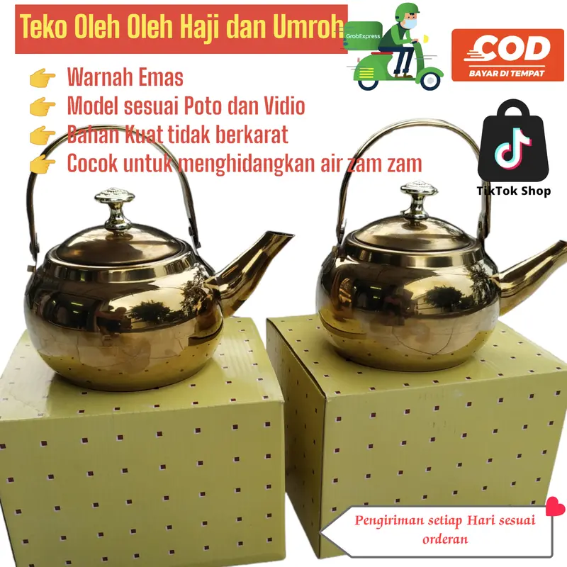 Teko oleh oleh haji dan umroh termos tempat teh panas  dan zam zam Stenlis Tea 0