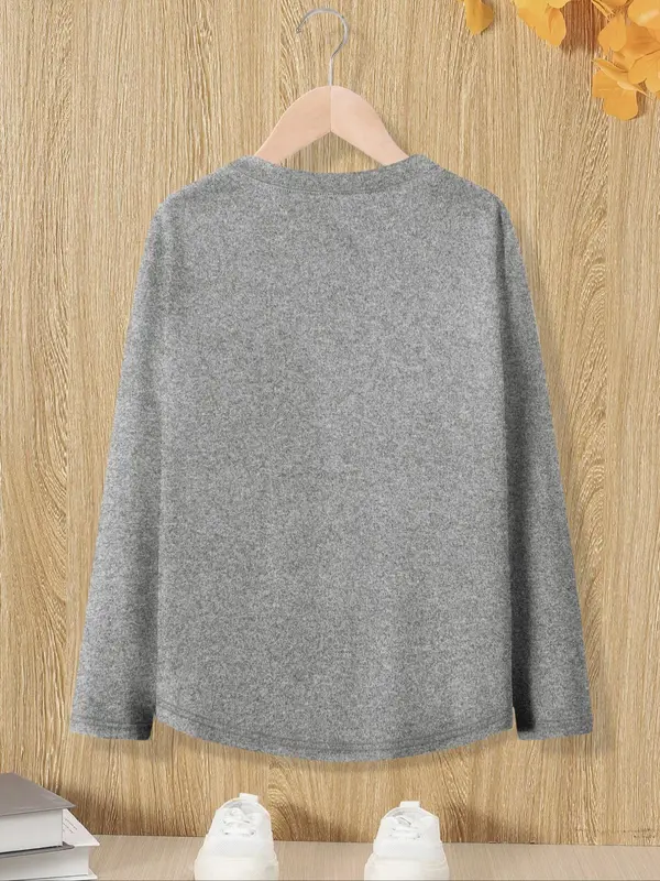 Women's Letter Print Round Neck Sweatshirt, Casual Long Sleeve Crew Neck Pullover for Fall, Fashion Women's Top for Daily Wear 5