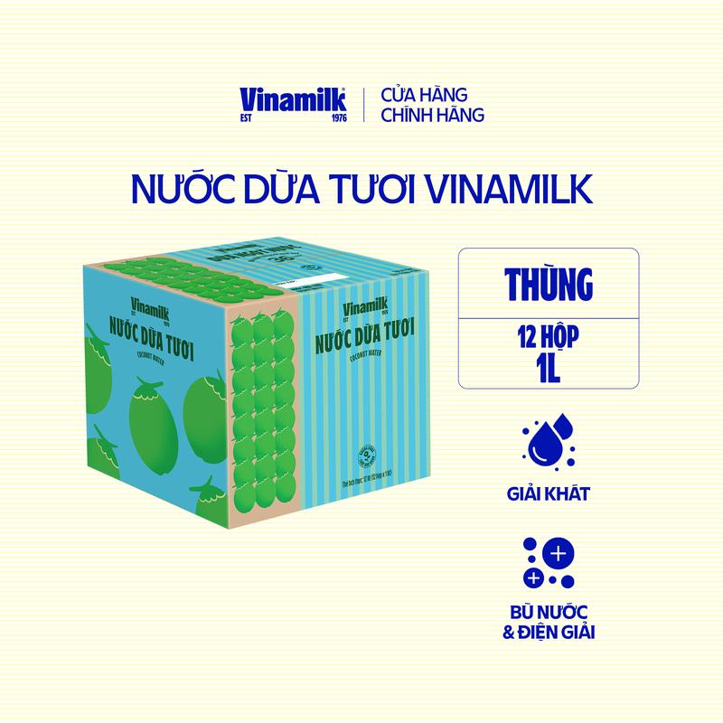 Thùng 12 hộp Nước dừa tươi Vinamilk 1L 1