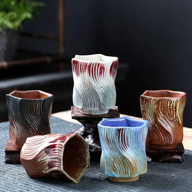 Vintage Ceramic Cup Rough Pottery Handmade Coffee Cup Japanese Tea Cup Creative Cups Suitable for Cafes and Restaurants
