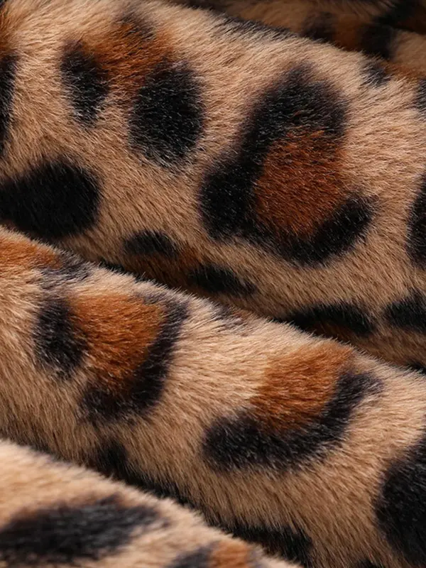 Toddler Girl's 3d Ear Decor Leopard Print Button Front Plush Hooded Winter Coat, Cute Long Sleeve Outerwear for Fall & Winter, Kids Clothes for Daily Wear 4