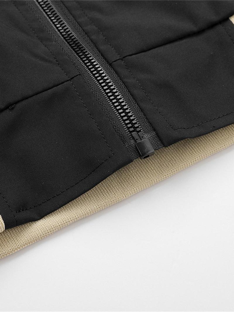 Product Introduction of Men's Striped Trim Zip Up Bomber Jacket, Casual Comfy Long Sleeve Baseball Collar Outerwear for Spring & Fall, Fashion Men's Clothes for Daily Wear 9