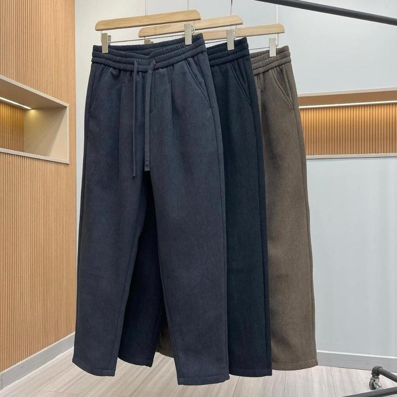  Quần Dài Nỉ Lót Lông Thỏ Chất Liệu Mềm Mịn Giữ Ấm Tốt Ống Suông Dày Dặn Size M-3XL Thích Hợp Mùa Đông Sang Trọng và Thời Trang 