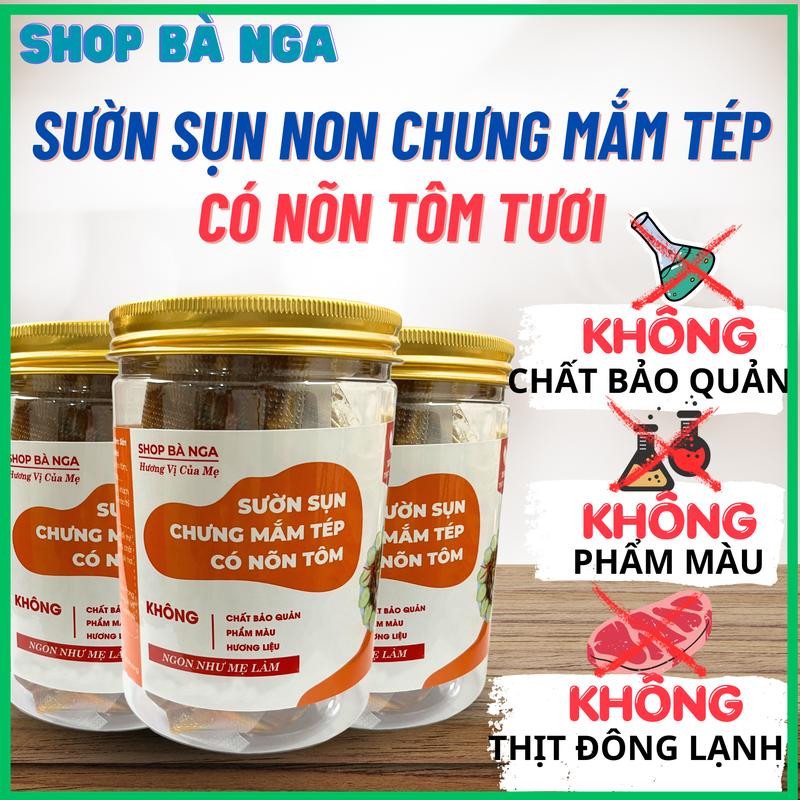 Sườn sụn non chưng mắm tép có nõn tôm Food