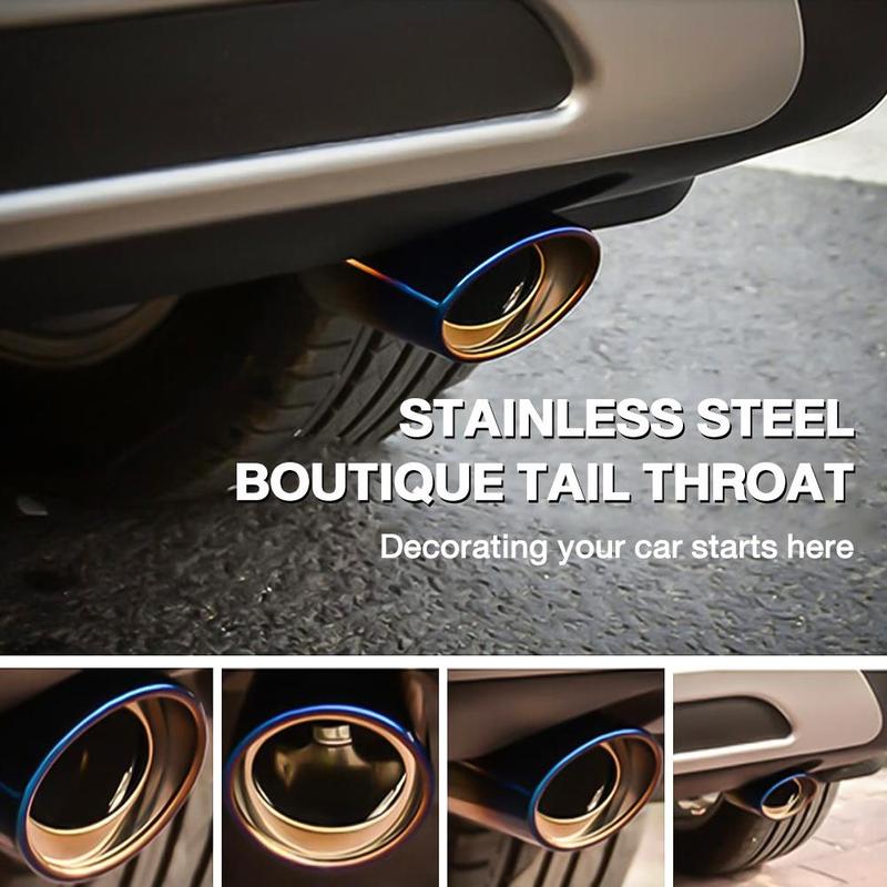 Product Introduction of 【In Store】 Universal Car Exhaust Muffler Tip Round Stainless Steel Chrome Tail Muffler Exhaust D-122 18