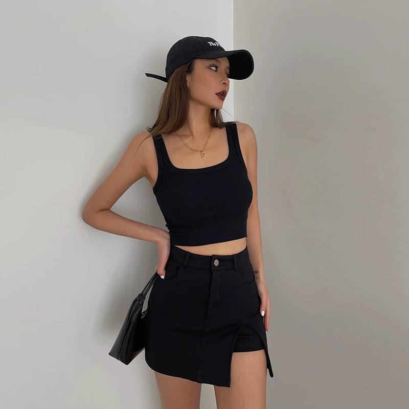 Product Introduction of Áo ba lỗ craptop nữ kiểu chữ U ôm sát hai dây bản to form basic chất thun bo gân tank top & áo quây - Coco Boutique BL66 23