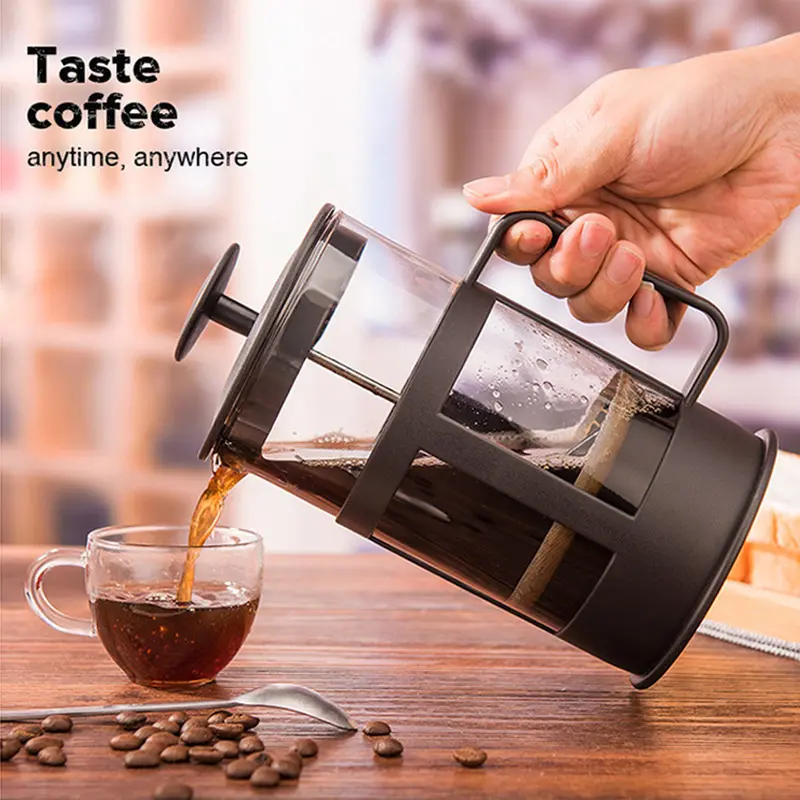 Bình pha cà phê kiểu pháp 350/600ml ​french press ấm pha cà phê trà ​thủy tinh Bình pha trà ​French press ly trắngg 1