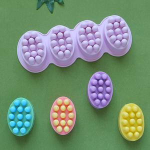 Molde de silicona para jabón, herramienta de manualidades DIY, forma de punto de masaje de 4 cavidades, perfecto para la creación de sales de baño y jabones artesanales