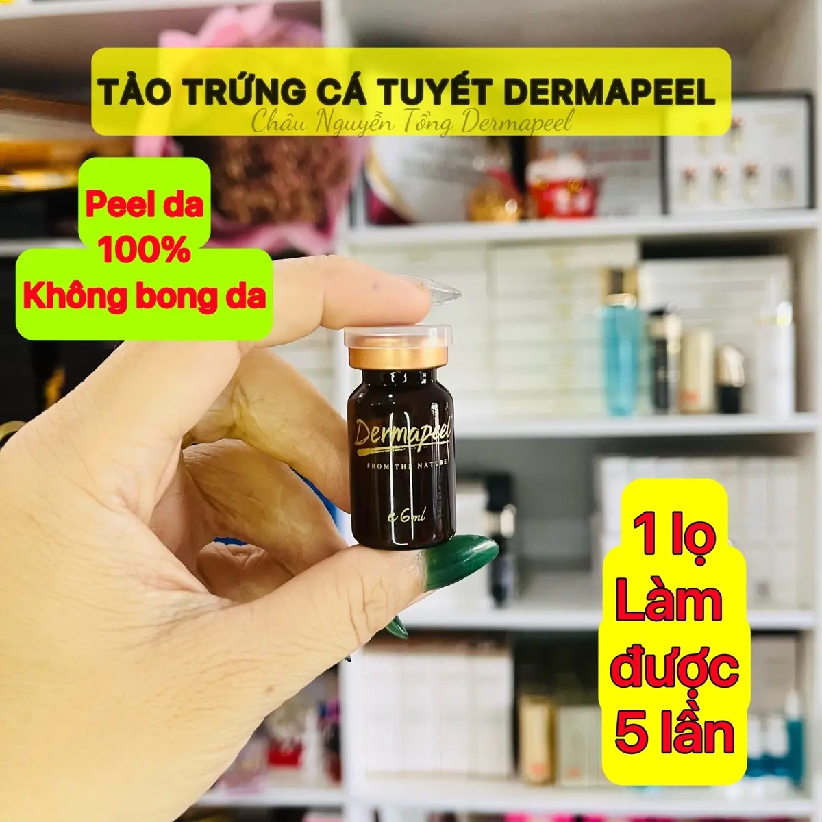 1 lọ tảo trứng cá tuyết Dermapeel  xóa tất cả các loại mụn... mịn da sau 1 lần làm.. Không bong da. Kiểm soát dầu Tất cả các loại da
