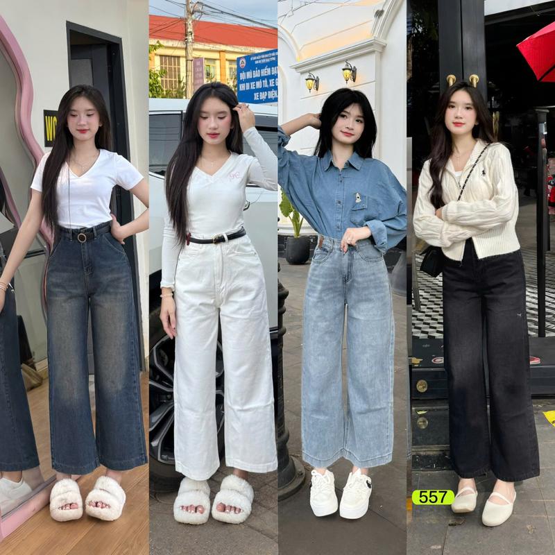 Quần Jean Ống Rộng, Ống Suông (Form ngắn 94cm, có XS)