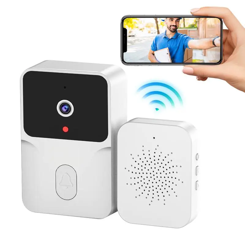 Wireless Smart Visual Camera Doorbell, 1 Count 1080P Wireless Smart Visual Camera Doorbell with HD Night Vision, Rechargeable Security Doorbell, Intercom, Home, Motion