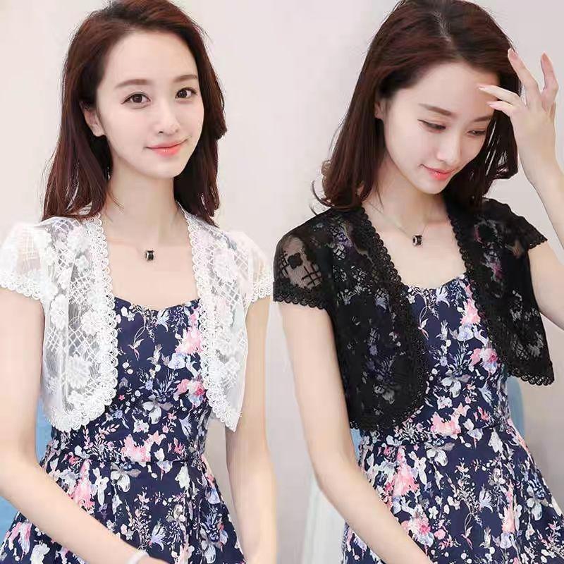Khăn Choàng Voan Ren Mùa Hè, Áo Ghi Lê Nhỏ Áo Khoác Nhỏ Áo Dễ Phối Đồ Quần Áo Chống Nắng, Dài Ngắn, Hàng Mới Về 3