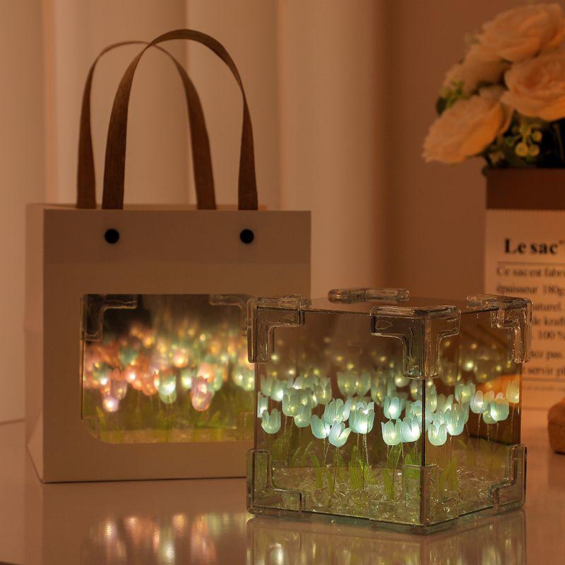  Gương biển hoa tulip thủ công tự làm đèn ngủ phát sáng quà tặng sinh nhật phong cách ins gửi bạn gái thân giá trị cao 