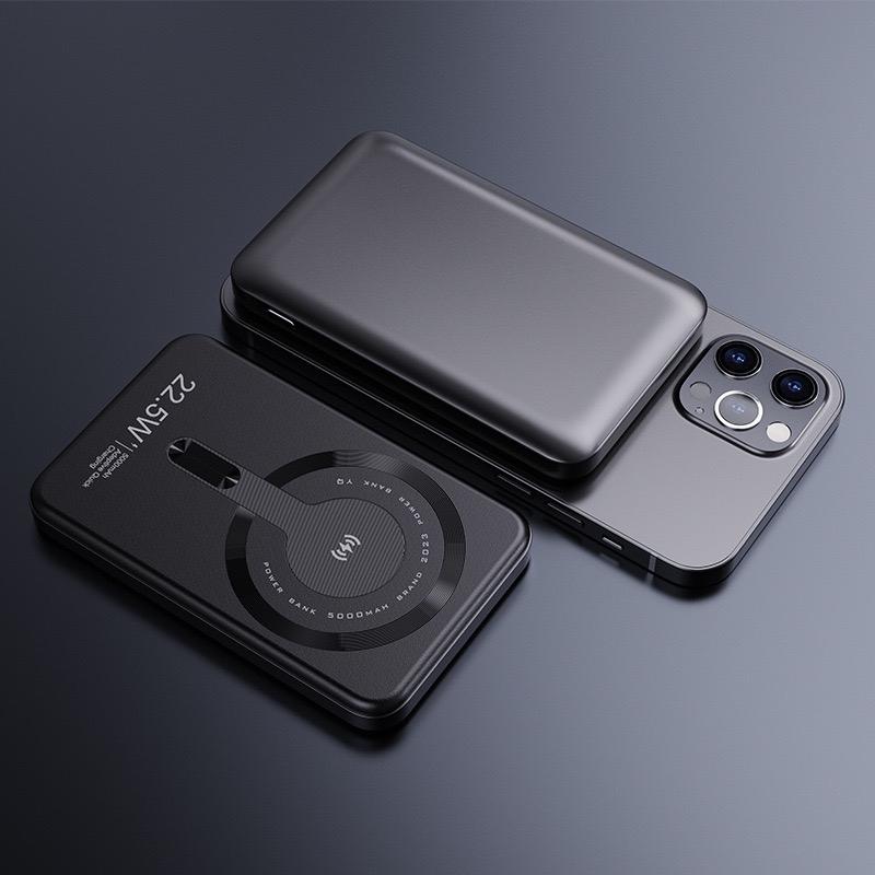 Sạc nhanh 22.5W Pin Dự Phòng Không Dây Từ Tính 10.000Mah Hỗ Trợ IPX/Xs/Xsm-15Prm/Sam.Sung/Notes/Z Fold/S/Oppo Find3/Findx3/P30 Pro - Tặng Dây Sạc và vòng Titan Đèn - Sạc Pin 2p lên 3% pin magsafe