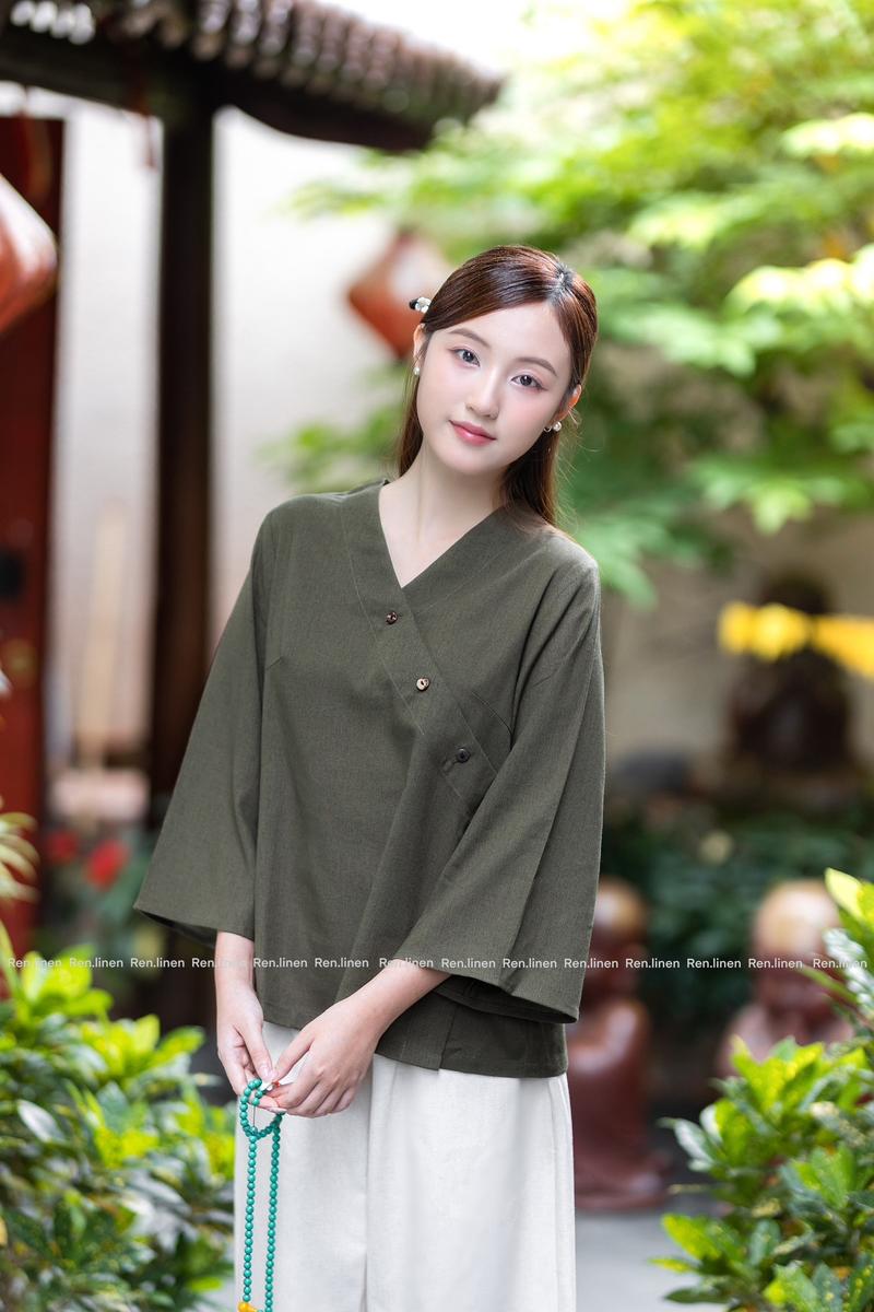 Product Introduction of Linen￼Pháp Phục đi Chùa Lễ Phật Thiện Tâm Renlinen 8