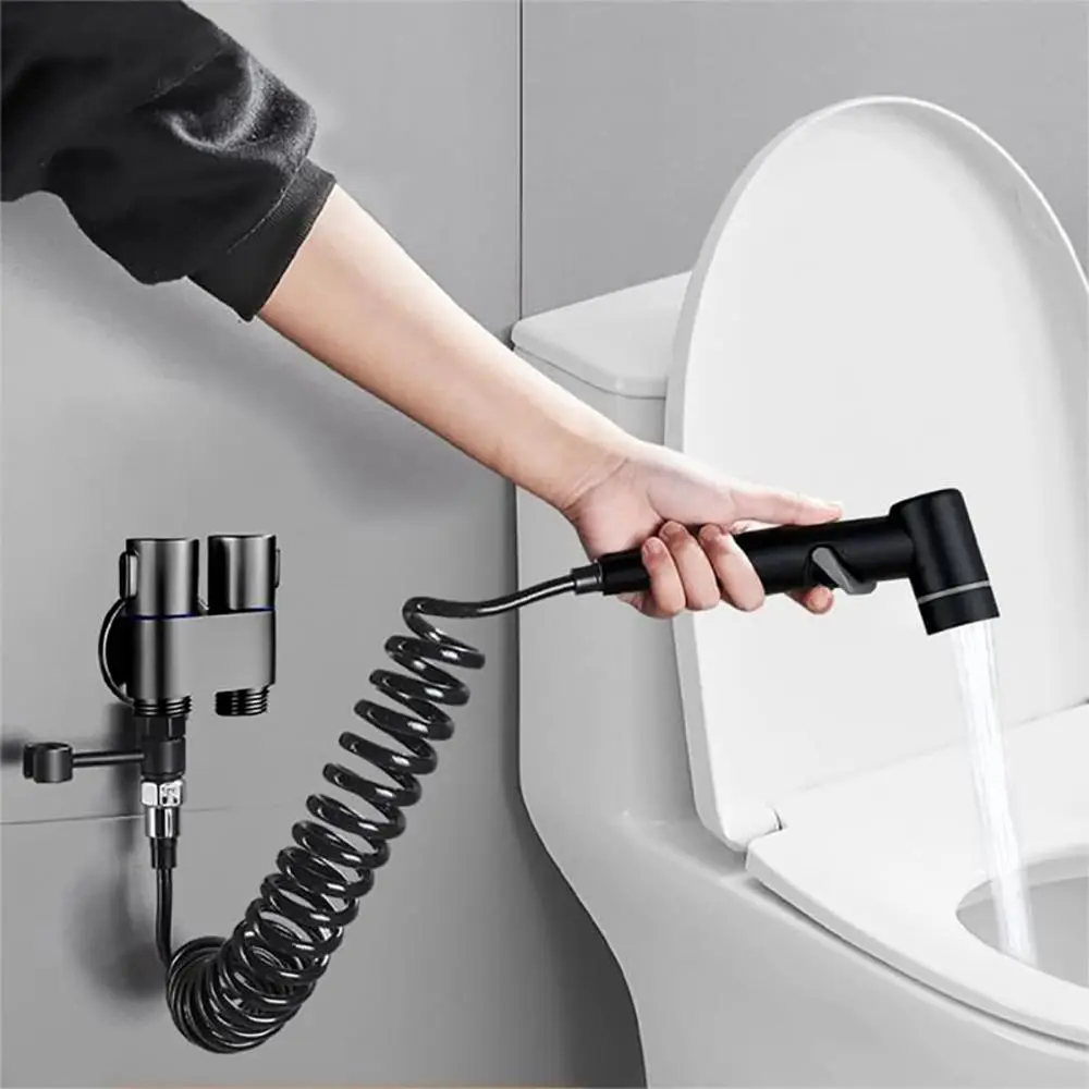 Handheld Bidet Sprayer with Double Outlet Valve, Bidet Attachment for Toilet, Bathroom Accessories, Home Improvement Supplies, Toilet Cleaning Tools, Fixtures, Water, Modern