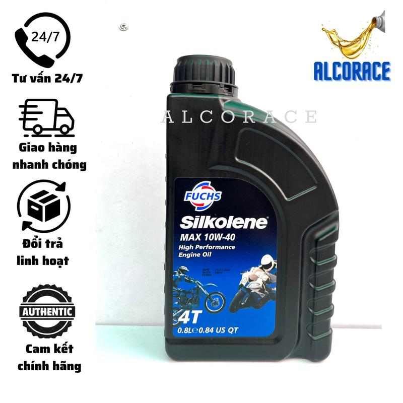 Dầu nhớt bán tổng hợp dành cho xe số côn tay Fuchs Silkolene Max 10W40 - Sản xuất tại Indonesia