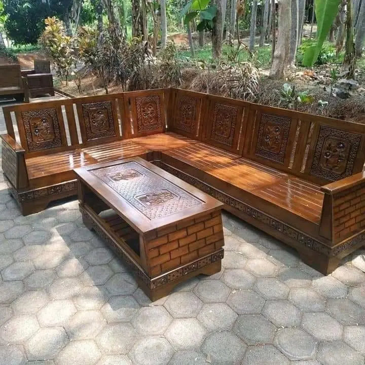 KursiRuang Tamu Sudut Pojok Minimalis Ukir Piramit 2