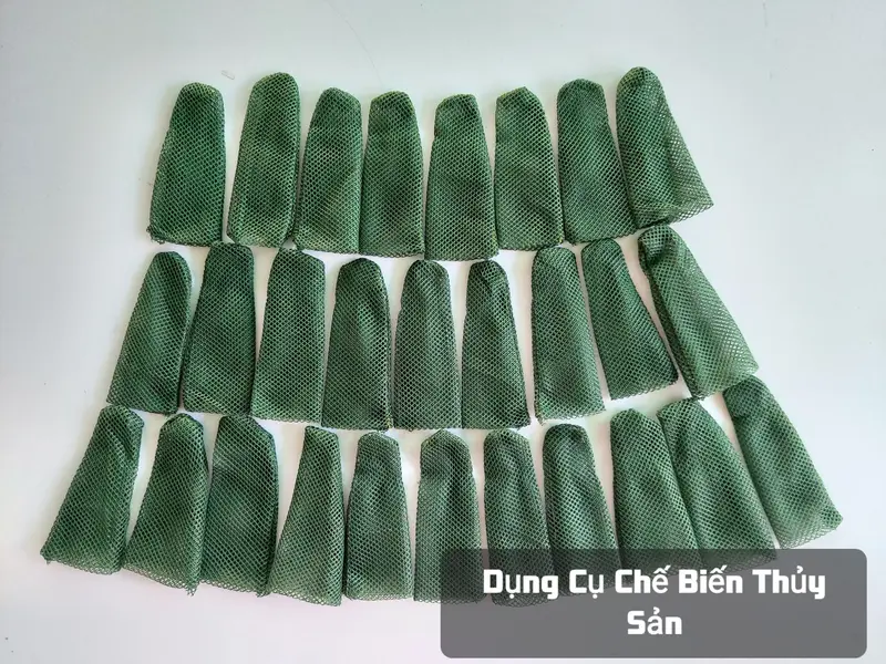 [ Sét 100 Cái - Miễn Ship ] Bao Ngón Tay Lưới Lột Tôm, Bịt Đầu Ngón Tay Lưới, Lưới Mịn 2 Lớp Bền Bỉ, Dùng Trong Chế Biến Thủy Sản inox không độc hại 1