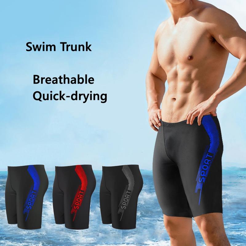 Swimming Trunk Knee-Length Swimsuit for Men Short Swimwear for Diving Swim Water Sports 1