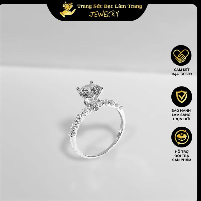 Nhẫn bạc ta đá chủ xinh xắn LTj 120 Hàng ngày Tốt đẹp Women Hoa Nữ Voi nhẫn  bạc hoàng