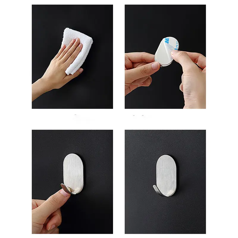 Combo 5 móc dán tường inox 304 treo đồ đa năng siêu chắc chịu lực tốt tiện dụng mã M1 7