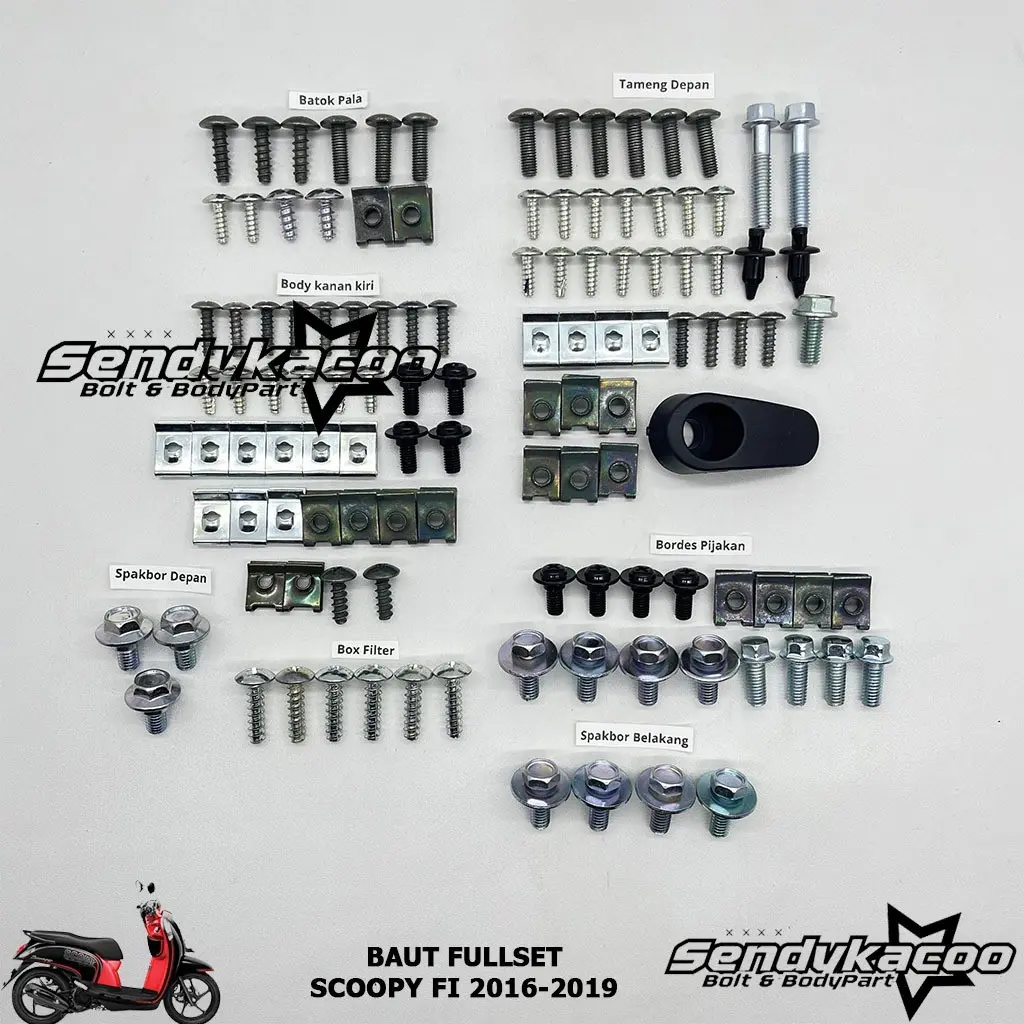 baut full body Scoopy FI lengkap / baut body Scoopy fi 2013 - 2017