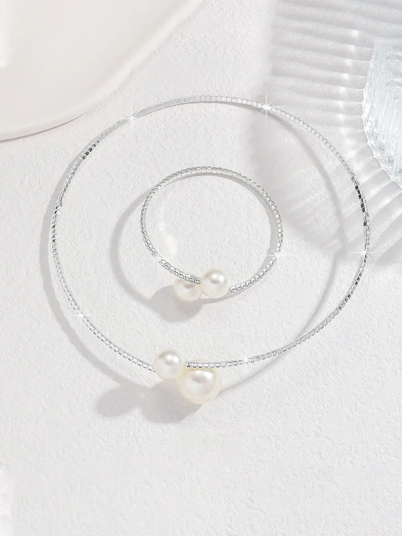 Freshwater Pearl Decorated Necklace & Bracelet, Fashion Jewelry for Party, Daily Clothing Decor, Trendy All-match & Exquisite Jewelry for Birthday Gift